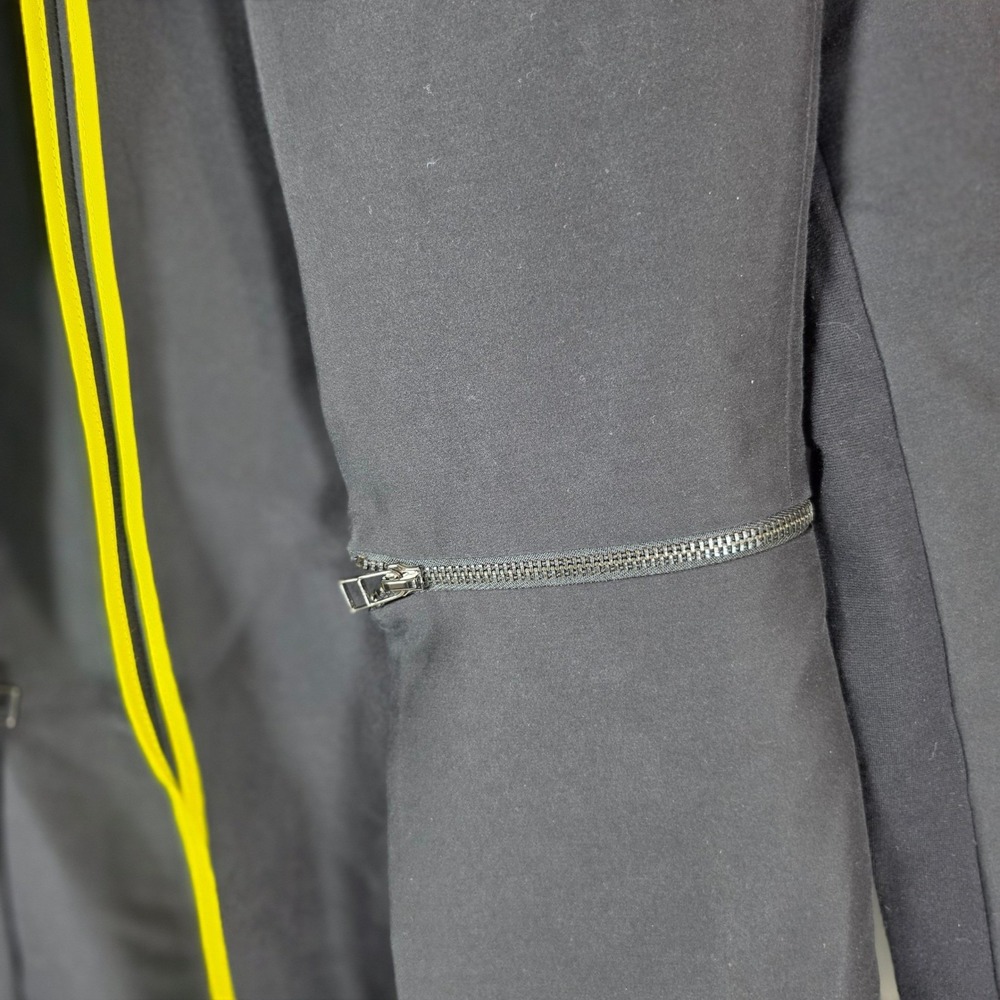BCBG MAXAZRIA Arelia Black Zip Convertible Blazer Neon Trim Jacket Small Open - Picture 4 of 6